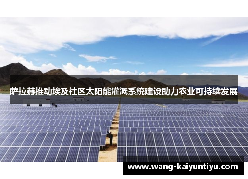 萨拉赫推动埃及社区太阳能灌溉系统建设助力农业可持续发展
